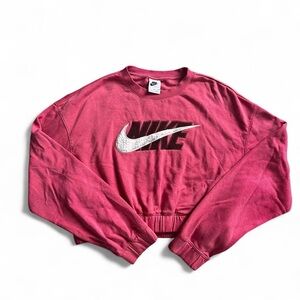 Nike Women's Vibrant Pink Crew Neck Sweater